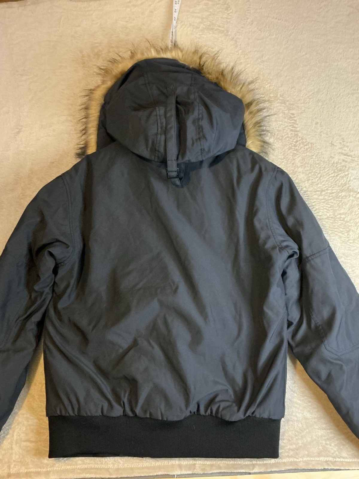 Zara Mens Parka Coat Jacket Black Size Large image 6