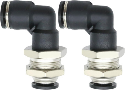 Bulkhead Elbow and Straight Combination 3/8'' x 3/8'' Tube OD Push To Connect Fitt