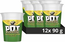 Pot Noodle Chicken & Mushroom Standard Pot Noodle instant vegetarian 12x 90 g