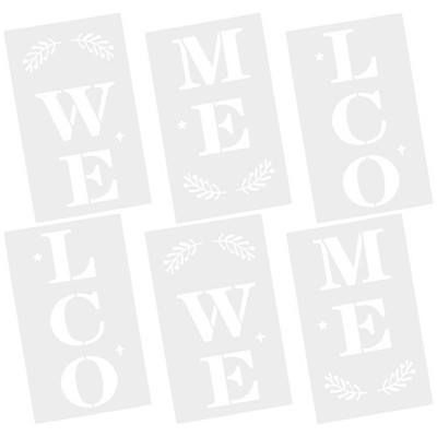 6Pcs Easy to Use Welcome Sign Stencils Template for Porch and Home Walls