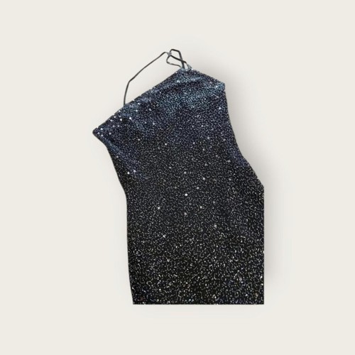 Scala Women's Black Beaded Cocktail Formal Prom Dress Vintage - Picture 3 of 6