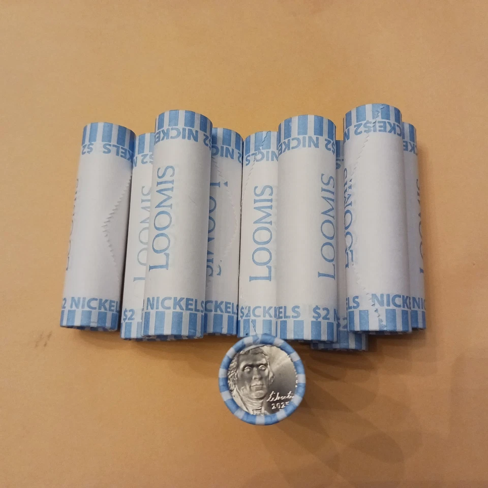 10 Rolls uncirculated bank sealed (obw)  2025 P Jefferson Nickels - Image 2 of 4