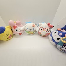 Squishmallows Sanrio Plush Clip Lot of 5 Hello Kitty My Melody Kuromi NEW