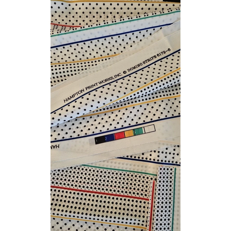 Estampado Hampton Print Works Vintage 64" W X 94 L-60-70 estampado forrado a lunares Foto 4 de 4