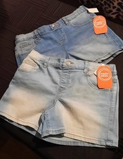 NWT 2 Pair Of Wonder Nation Girl's Jean/Denim Pull On Shorts Size L 10-12