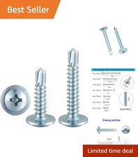 Versatile 100 Set Self Drilling M4.2x13mm Wafer Head Screws for Metal Use