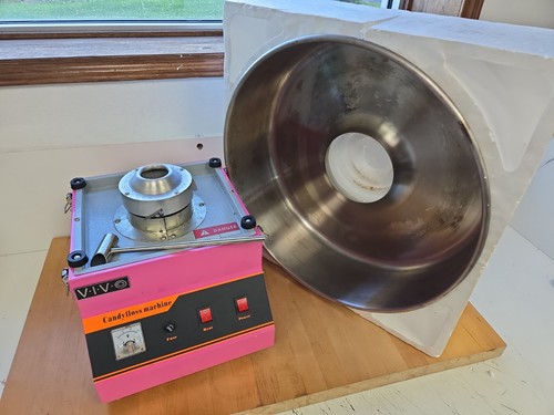Vivo Pink Electric Commercial Candy Floss Machine Tested