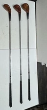 H&B PowerBilt Wood Steel Shaft Golf Clubs Set of 3 RH, #’s 1, 3, and 5