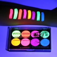 Neon Face Paint,UV Blacklight Glow Face Paint,8 Bright Colors Neon Fluorescent