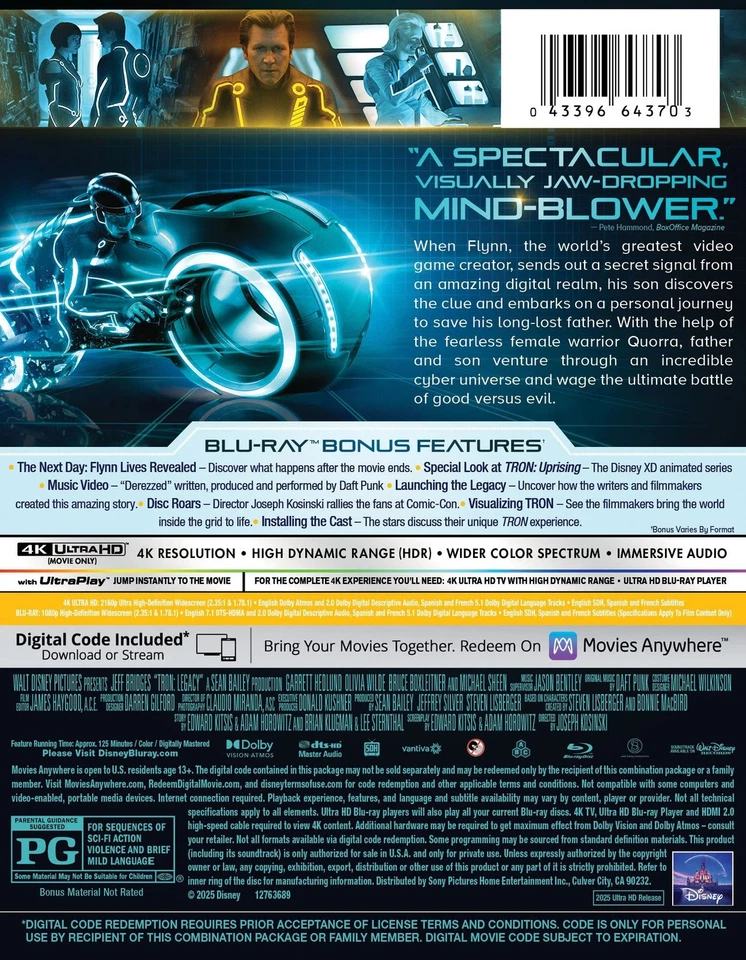 Steelbook Tron: Legacy (4K UHD / Blu-ray + Digital) NEW - Image 3 of 4