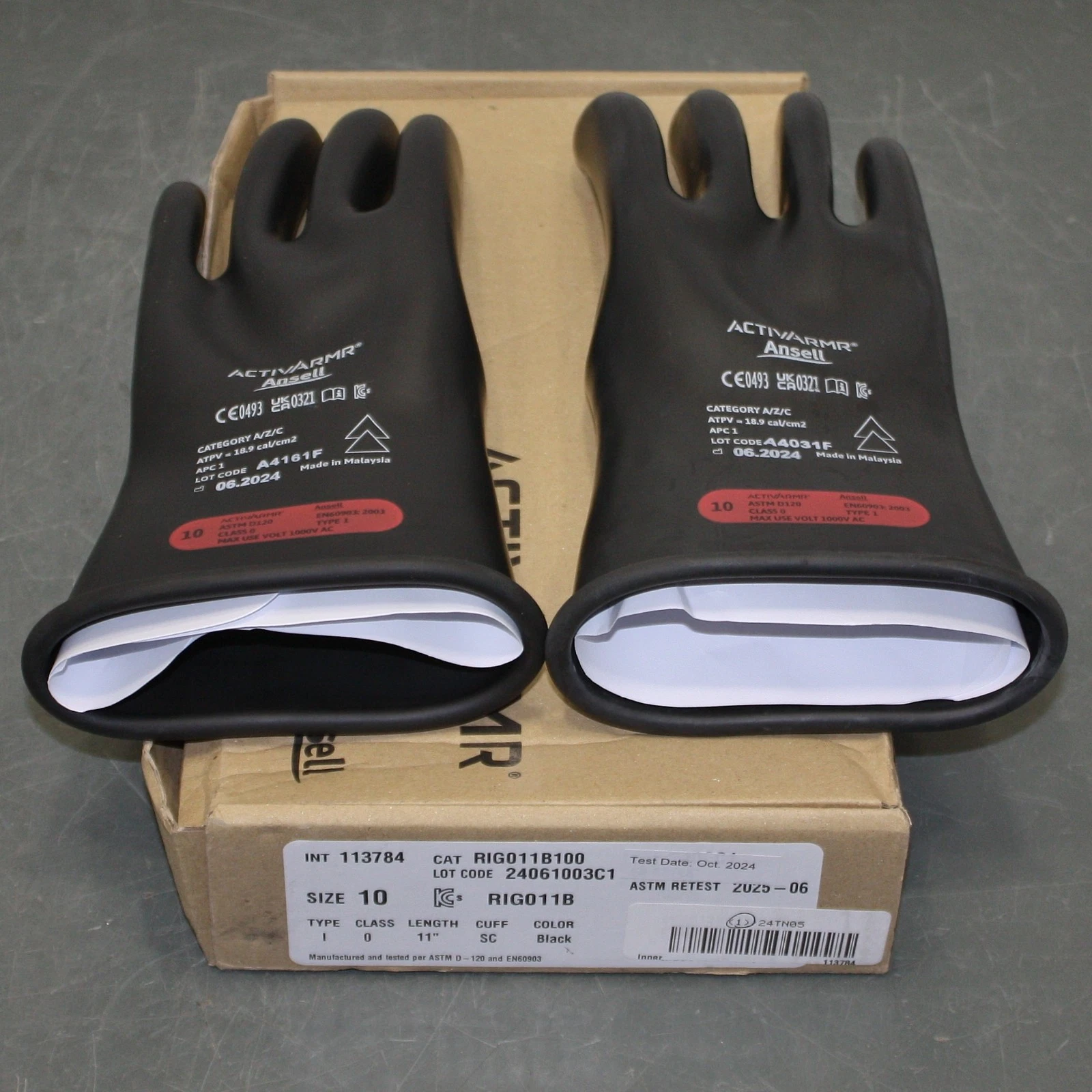Ansell Electrical Insulated Glove CLASS 0 B 11, 1000VAC, 1500VDC, Size 10 / XL