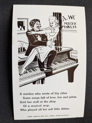 1948 Exhibits Atomic Laugh Bombs Card - A maiden who wrote of big cities (NM)