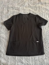 Figs Casma Three-Pocket Scrub Top Black Size L