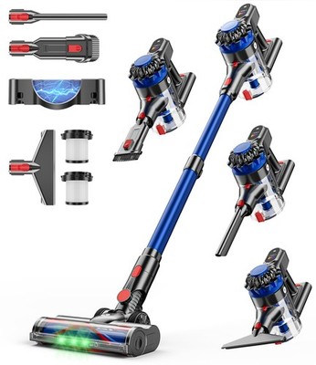 Cordless Vacuum Cleaner, 500W/40Kpa Vacuum Cleaners for Home, 60Mins Stick Vacuu
