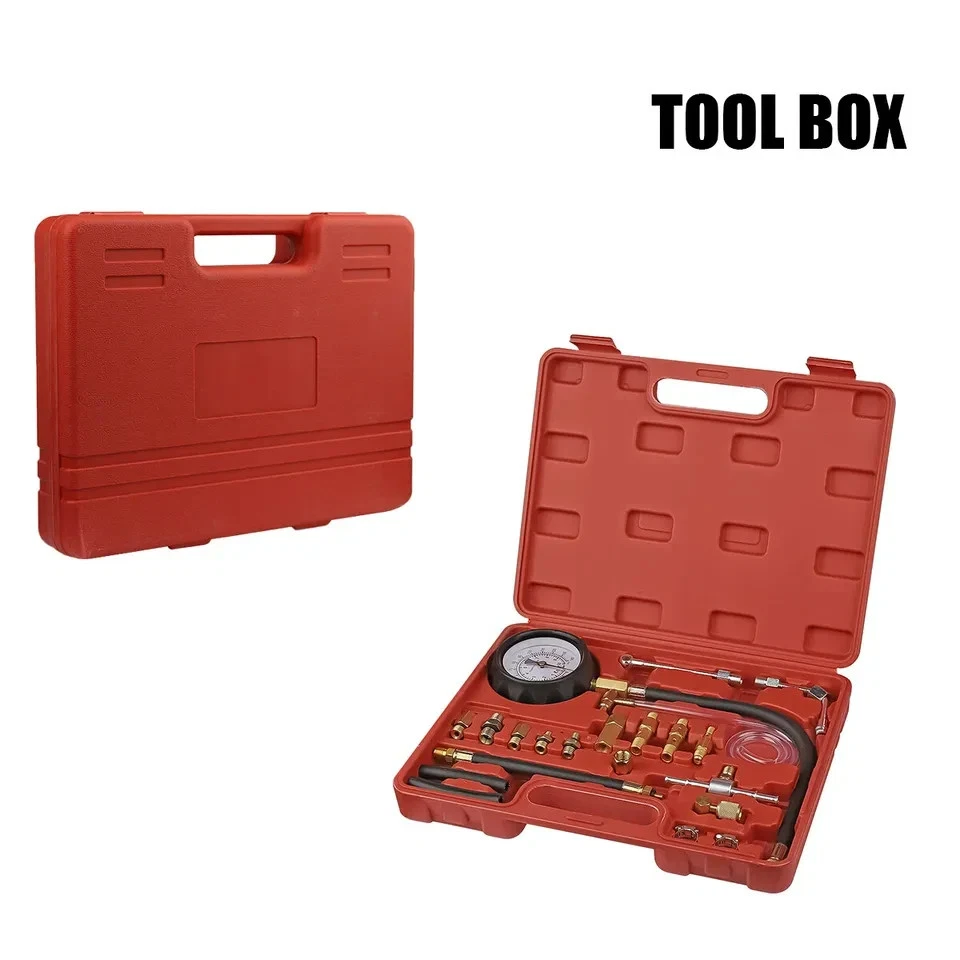 0-140PS Fuel Injection Pressure Tester Kit Fuel Pressure Gauge Gasoline Gas Set. - Image 4 of 4
