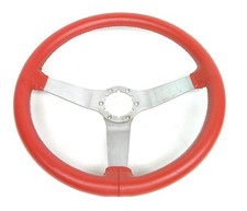 Corvette 1967-1982 Era Red Leather Oem Gm C3 3 Bar Sport Steering Wheel