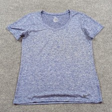 Nike Shirt Womens Medium Blue Short Sleeve Dri Fit Performance