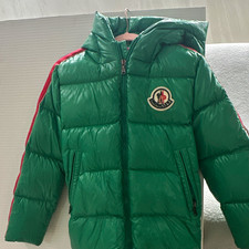 Moncler Kids Green Hooded Down Puffer Jacket Full Zip Nylon Size 8