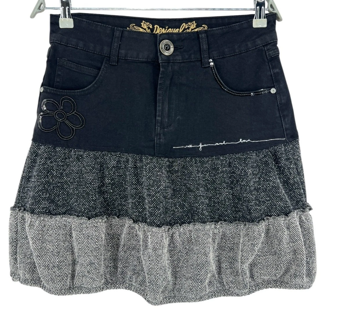Chemisier Fantaisie Desigual - Marine Beige, Motif Rosace, Taille XS - Occasion Très Bon état