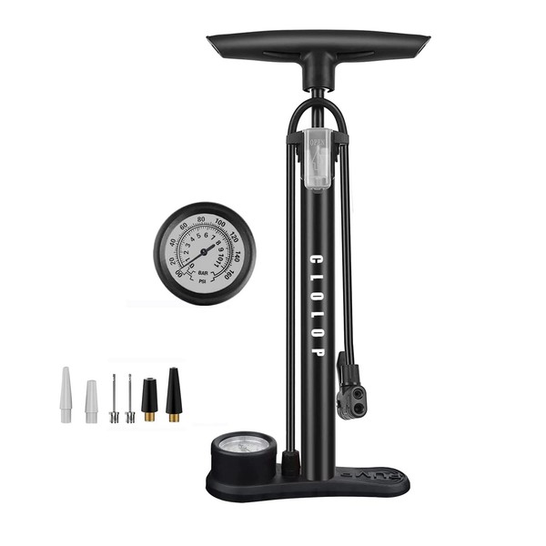 Fahrradpumpe Standpumpe Manometer Presta Schrader Rennrad MTB Sportball 160Psi-image