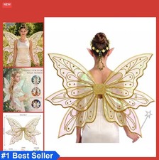 Fairy Wings for Adults XXL 6 Layer Organza Costume Set With Wand Glow Cosplay