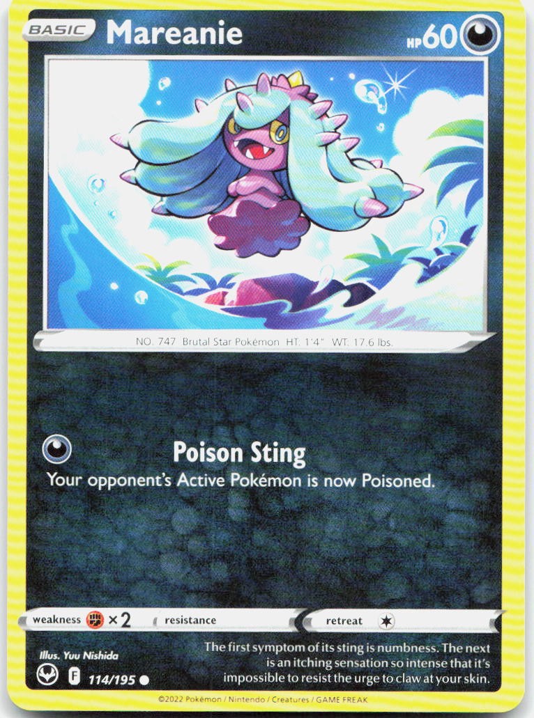 Mareanie 114/195 Common Silver Tempest Pokemon Lightly Played
