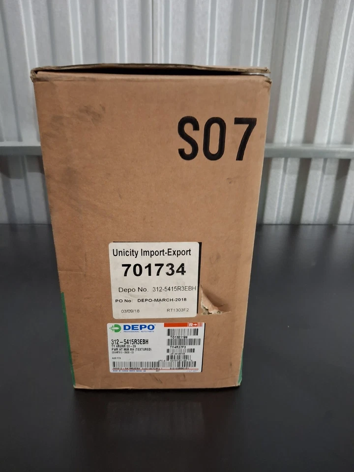 Espejo retrovisor eléctrico para Toyota 4Runner Passanger 2003-2009 lateral texturizado negro Foto 3 de 4