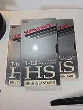 Supertape HS High Standard T-120 VHS Tape Blank - New Sealed Lot Of 3!
