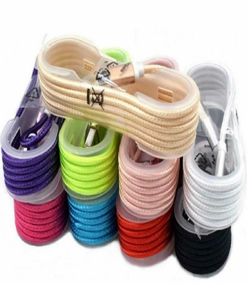 10pack Type-C USB-C 3.1 Nylon Braided Rope Data Sync Charger Charging Cable Cord - Image 2 of 2