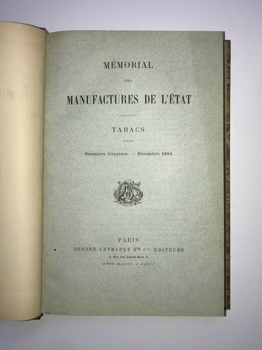 TABAC MEMORIAL DES MANUFACTURES DE L'ETAT- DEC 1884 à DEC1895 2 VOL ILLUSTRE - Picture 3 of 5