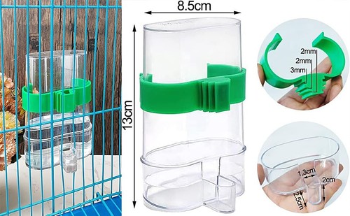 Kenond No Mess Bird Feeder Water Dispenser Set, Automatic Parrot Feeder Cage - Picture 5 of 7