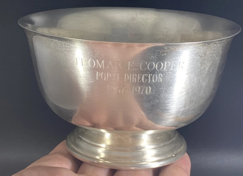 "CUENCO DE 3"" STERLING BY FINA EJEMPLAR PAUL REVERE 1768 FIRMADO" Foto 4 de 4