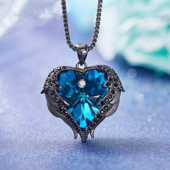 Orecchini di bigiotteria blu a cuore | Acquisti Online su