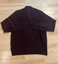 Perry Ellis Mens Knitted Sweater XL 1/4 Zip Bodywarming Pullover Sweatshirt