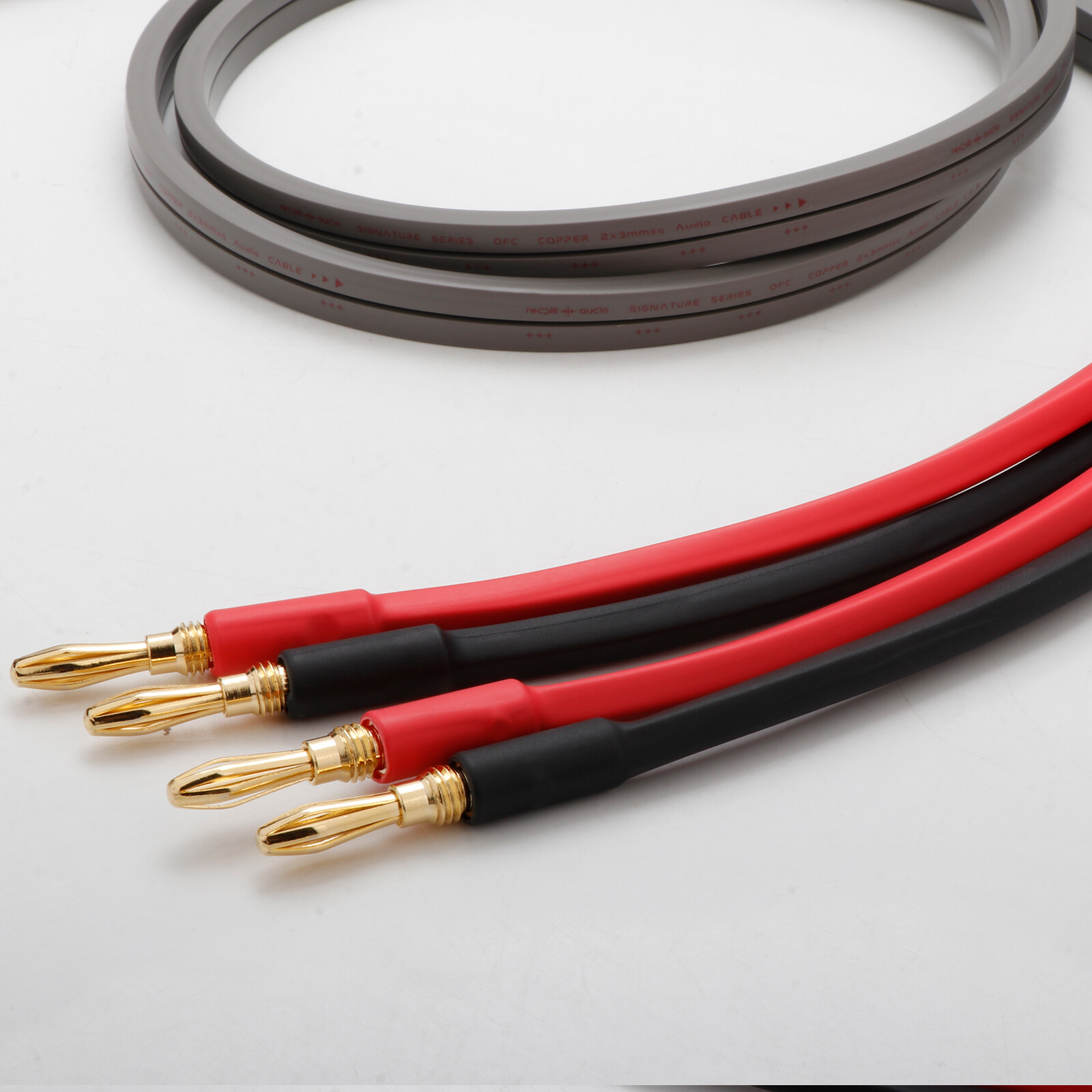 HiFi Speaker Cable 4N OFC Pure Copper Single Wire with Gold Plated Banana Plugs