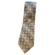 Platinum Designs Brown Patterned Silk Mens Necktie