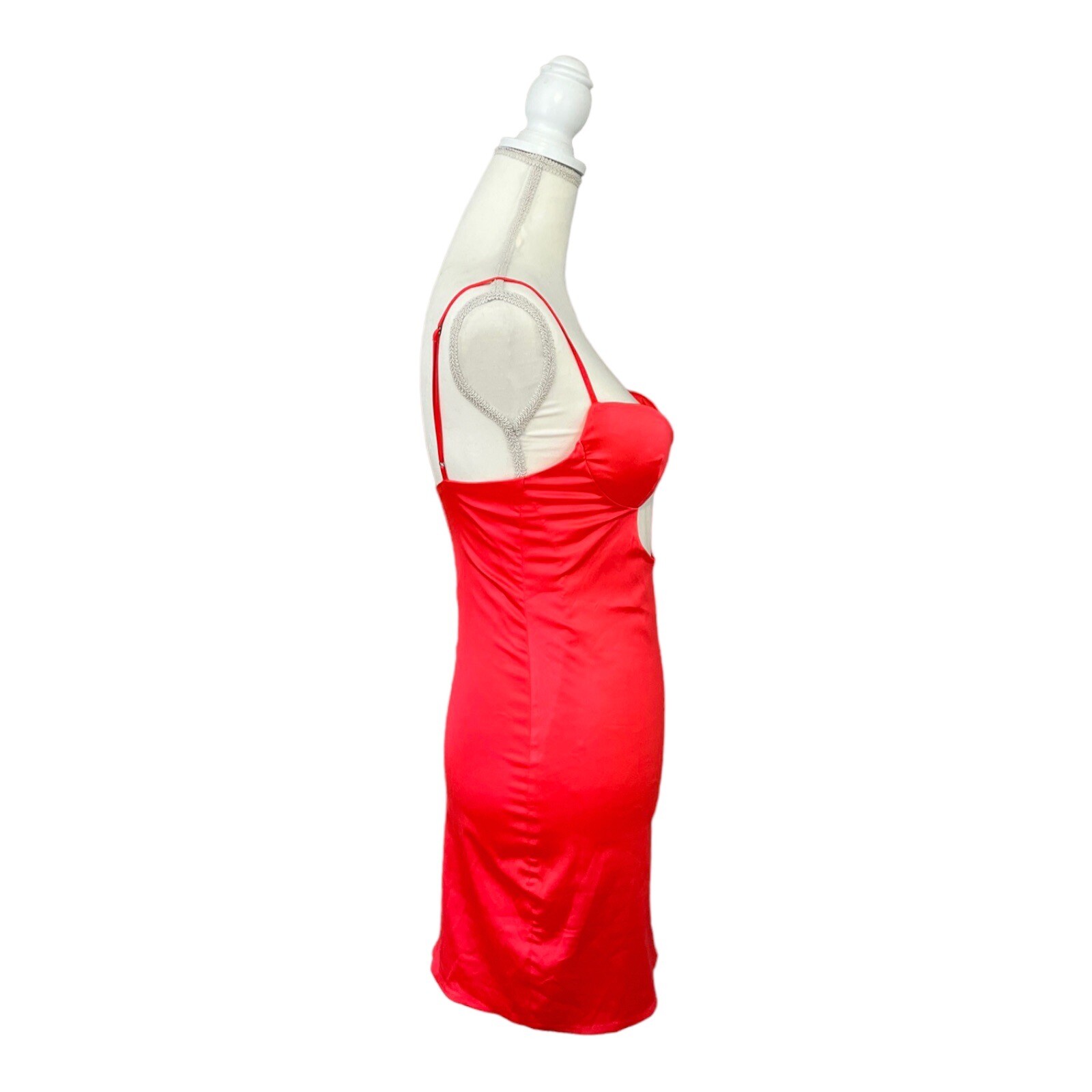 Oh Polly! Satin Feel Cutout Front Bodycon Party Dress Cami Sleeve Hot Pink US 6 eBay