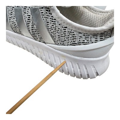 Adidas Cloudfoam Comfort Running Shoes Silver Stripes Knit Sneakers Comfort 10.5 Adidas Cloudfoam Comfort Running Shoes Silver Stripes Knit  main image 4