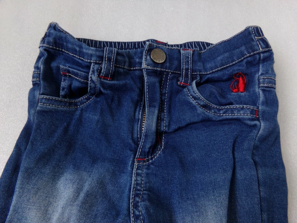 Pantalones de mezclilla ajustados lavados oscuros para niñas talla 24M 24 meses OSO RESISTENTE muy geniales rotos Foto 2 de 4