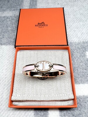 Hermes mini clic chaine d'ancre bracelet Rose Candeur / Rose