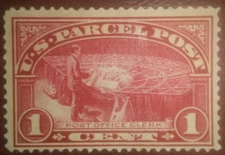 TRAVELSTAMPS: 1913 US SCOTT #Q1 ,1c PARCEL POST OFFICE CLERK MINT OG HINGED