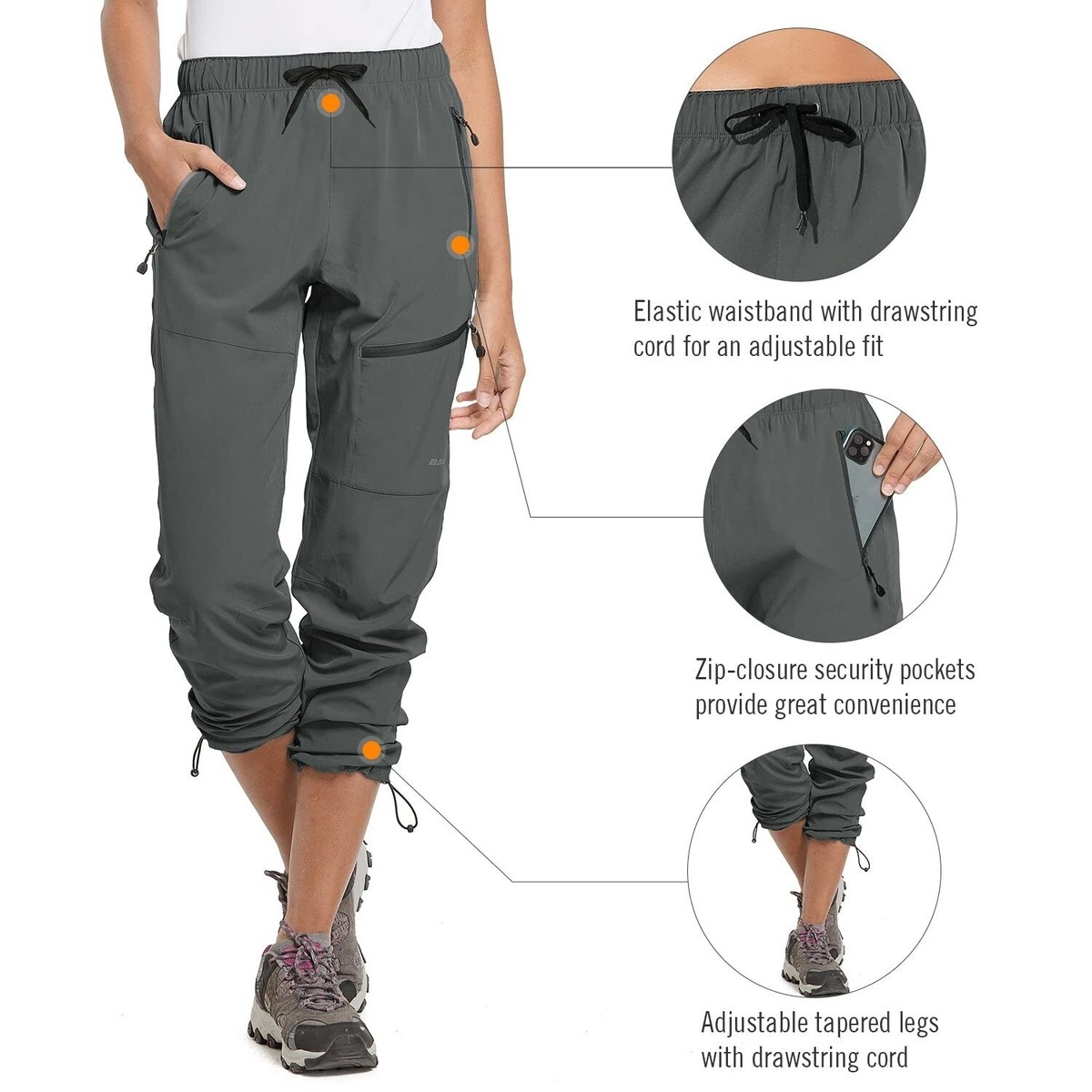 BALEAF Pantalon De Jogging Doublé En Polaire Pour Femme - Résistant à L'eau - Pantalon De Randonnée Thermique - Pantalon De Survêtement - Vêtements D'hiver - Équipement De Course à Pied, Noir/blanc