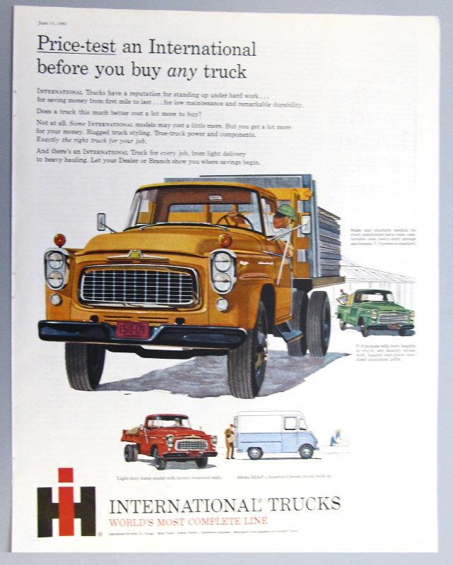 Orignal 1960 International Truck Ad Ad FROM PICKUP TO STAKE BED