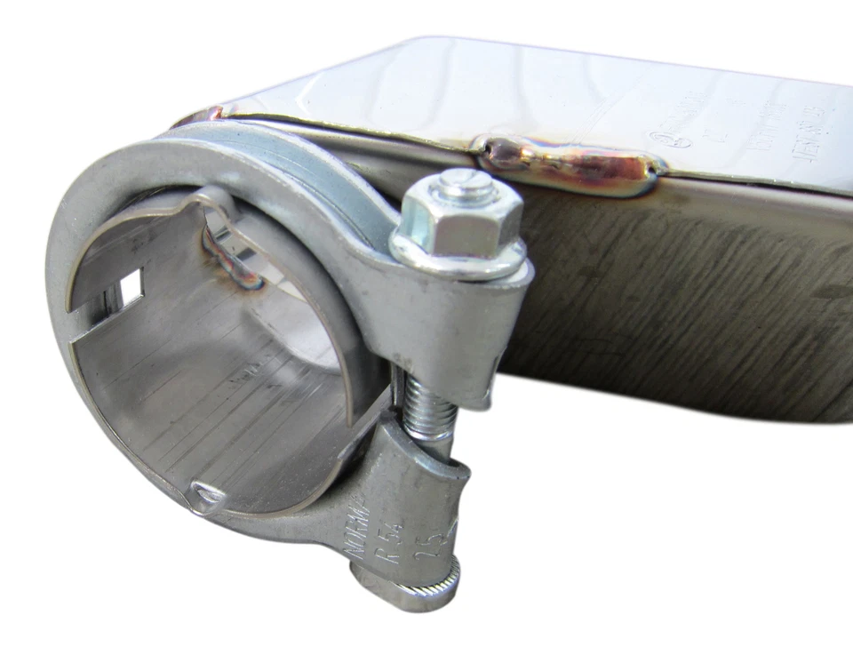 1x Premium Acciaio Inox Endrohr Ovale Originale Qualità Ingresso Di 50mm Molti - Immagine 2 di 2