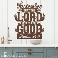Christian Wall Art Psalm 34:8 Taste and See Lord is Good Metal Sign Bible Verse