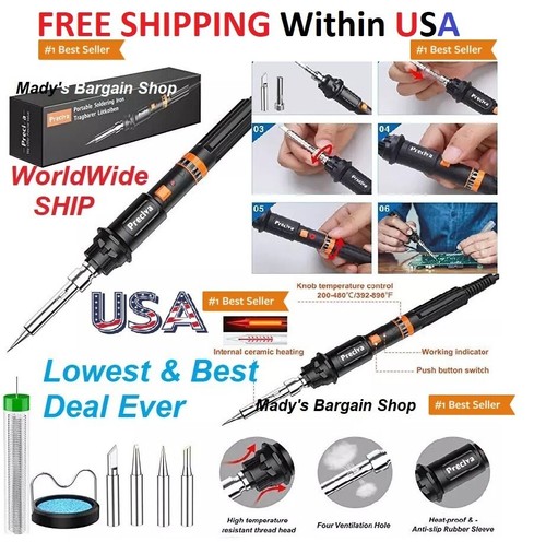 Preciva 135W Adjustable Temperature Soldering Iron kit and Fast Heating Cerami - Afbeelding 1 van 12
