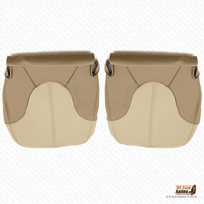 2000 GMC Yukon Denali Driver & Passenger Bottom Leather Seat Cover Two-Tone Tan