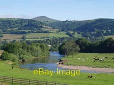 Photo 6x4 River Usk with Sugar Loaf  in background Abergavenny/Y Fenni  c2007