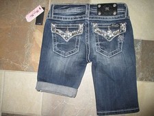 NWT Girls MISS ME Denim Bermuda Shorts-7, 8 ,10, Spring/Summer 