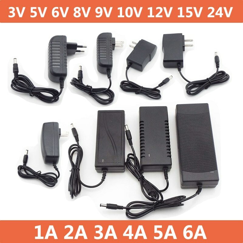 AC/DC 6V 8V 9V 10V 12V 15V 24V 1A-10A Power Supply Adapter Charger for ...